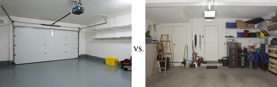 Clean-Garage-versus-Cluttered-Garage
